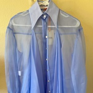 GRETA BOLDINI silk organza periwinkle mini dress